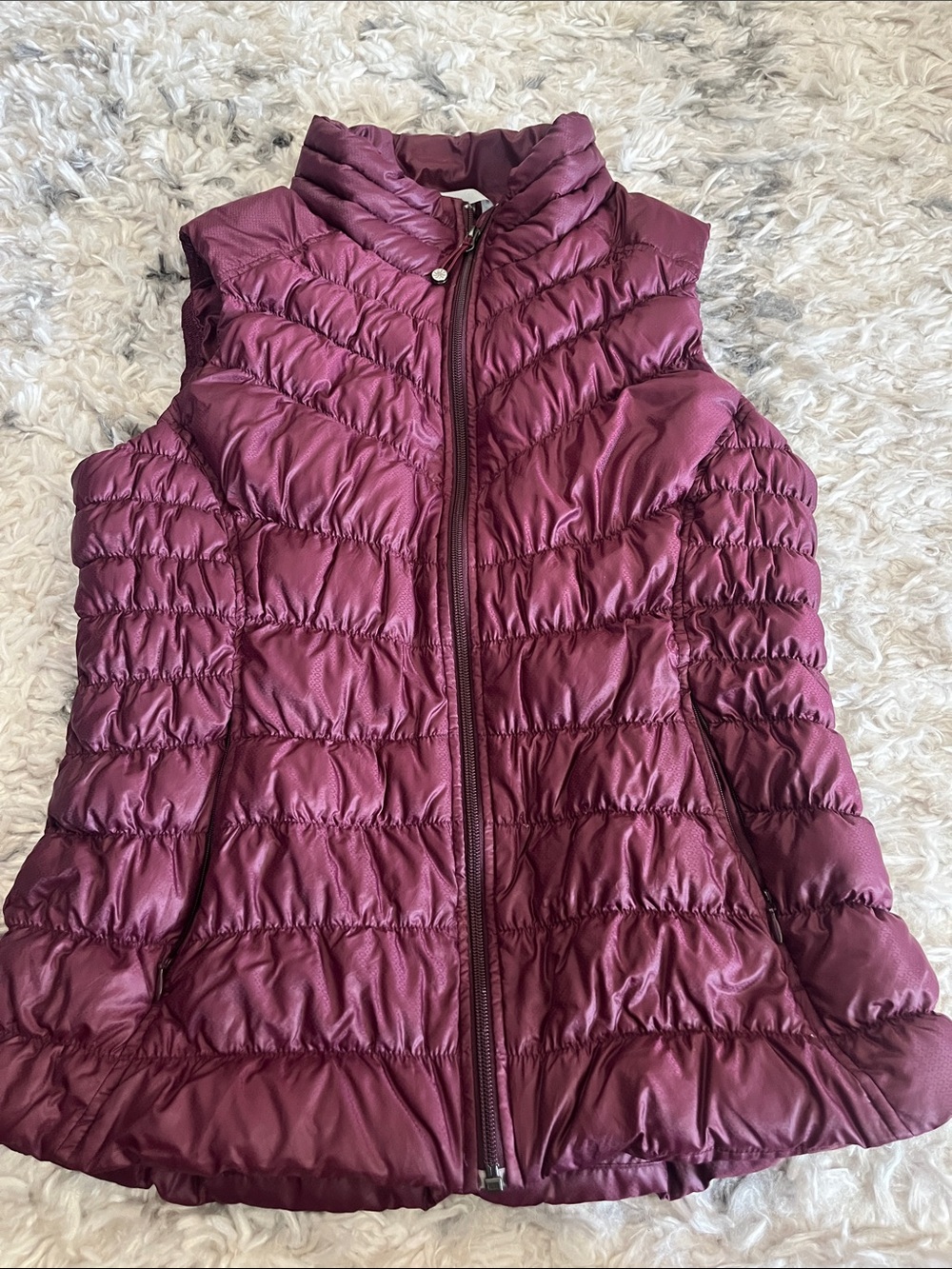 Athleta down feather puffer vest LG